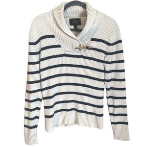 Ralph Lauren Black Label Striped Cowl Neck Sweater